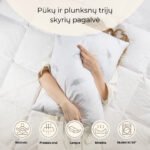 Pūkų ir plunksnų trijų skyrių pagalvė - Image 2