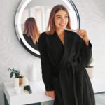 Szlafrok Gofer Bawełna Unisex Vizzy L 04 Czarny - Image 3