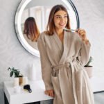 Szlafrok Gofer Bawełna Unisex Vizzy M 02 Beż - Image 3